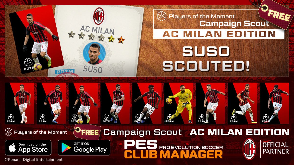 BrunoAugustoFe3's tweet photo. Você recrutou SUSO do Milan! Um olheiro gratuito que garante um dos Astros parceiros também está disponível! https://t.co/qqNPFi4Dw8