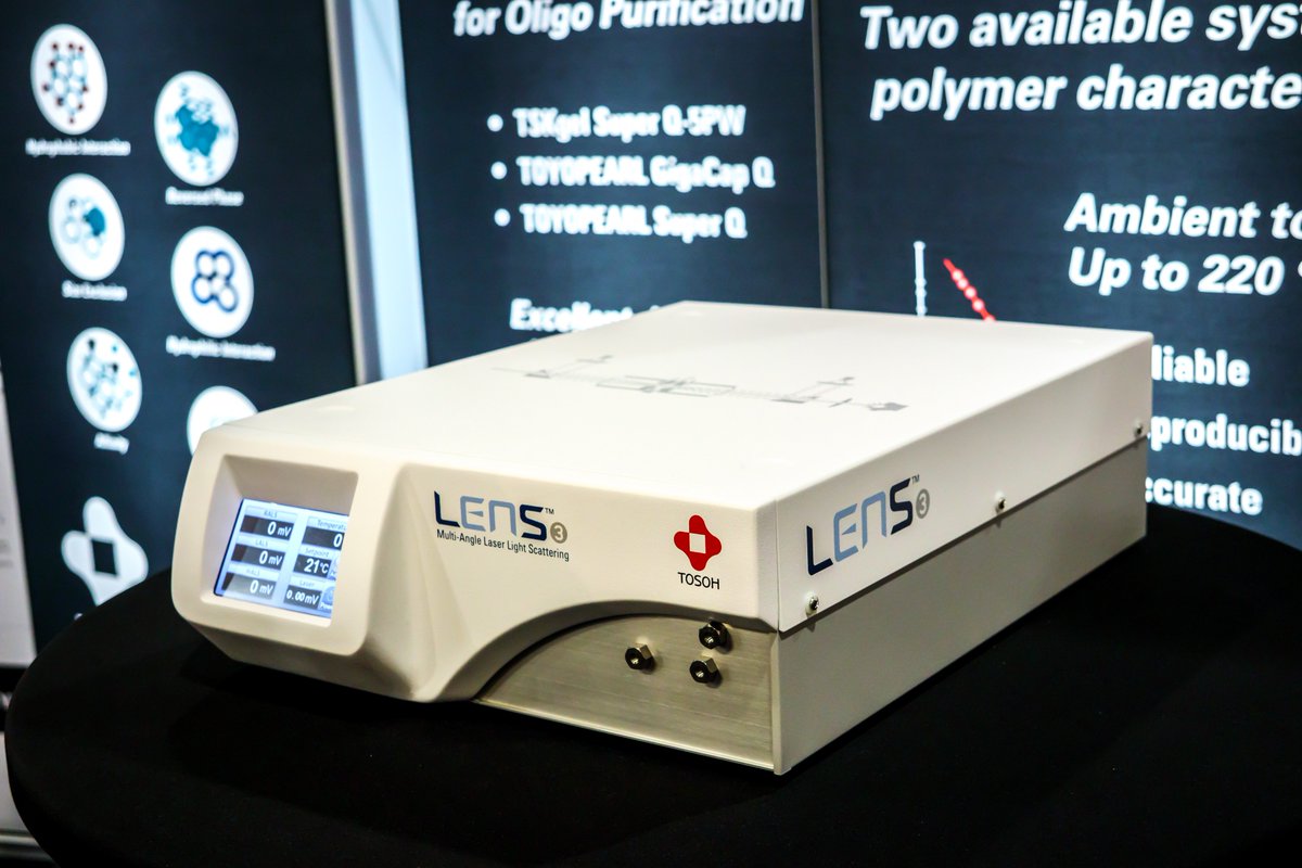 TosohBio's tweet photo. Go behind the scenes of our #Pittcon2019 .@LCGC Interview, featuring #TosohBioscience's revolutionary #LenS3 #MALS Detector. Cara Tomasek &amp; Sebastien Rouzeau, Ph.D. discussed the new paradigm in #lightscattering technology. https://t.co/okirsb1aO7 #ChromatographyExperts #Global https://t.co/nFfCzKuERI