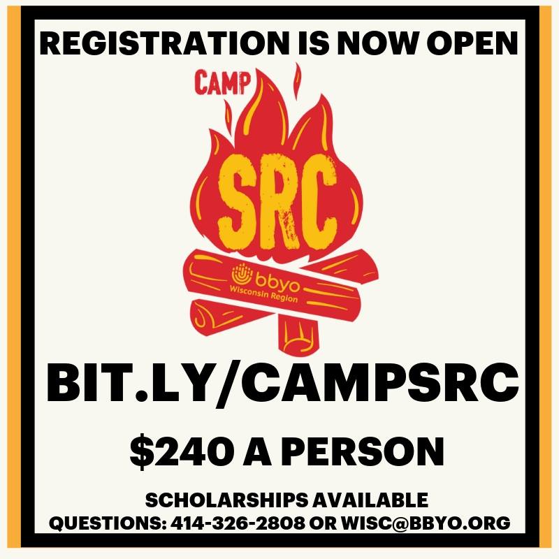 YES! You heard that right! Registration for Camp SRC is now open! &amp; if you're within the first 50 Alephs or BBGs to sign up, you'll be entered into an amazing raffle. Can't wait to see you at Beber :)