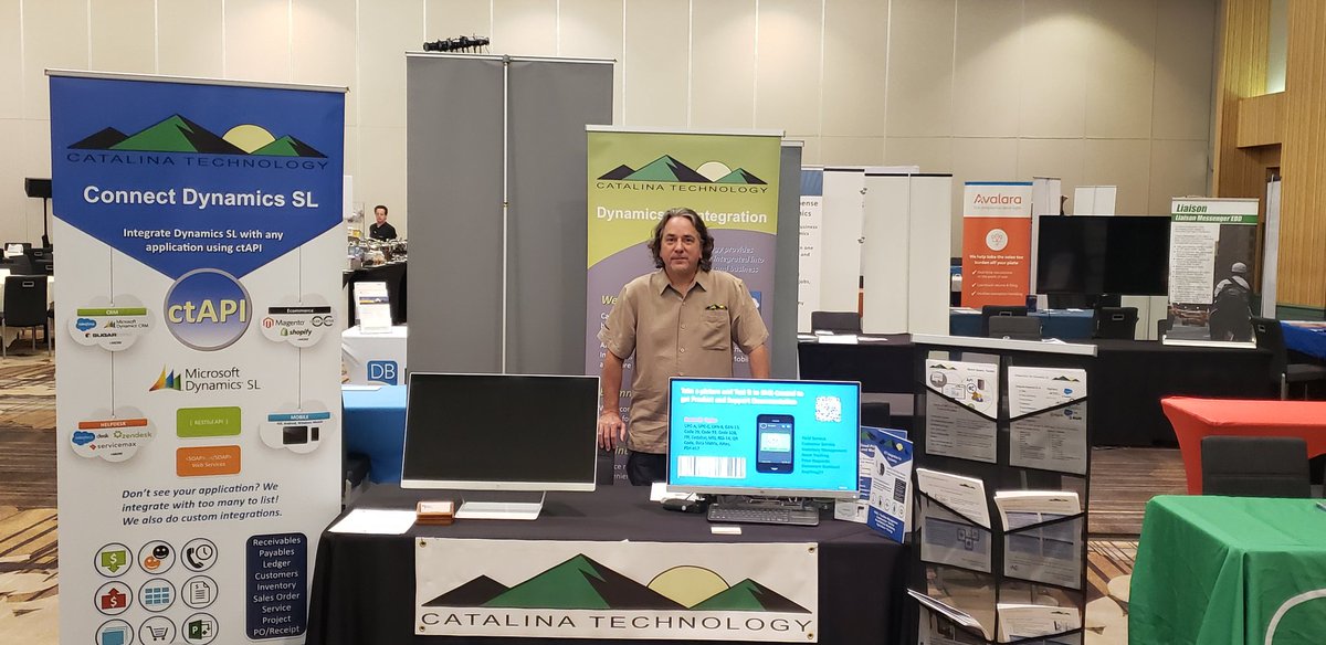 CatalinaTech's tweet photo. Having a great time with all the folks at #DSLUG19. Stop by our booth to find more about our API for #dynamicssl, our customer payment portal, ecommerce for SL, #iot integration for SL, and more. #dslug2019 @msdslug https://t.co/LkC6OdApZh
