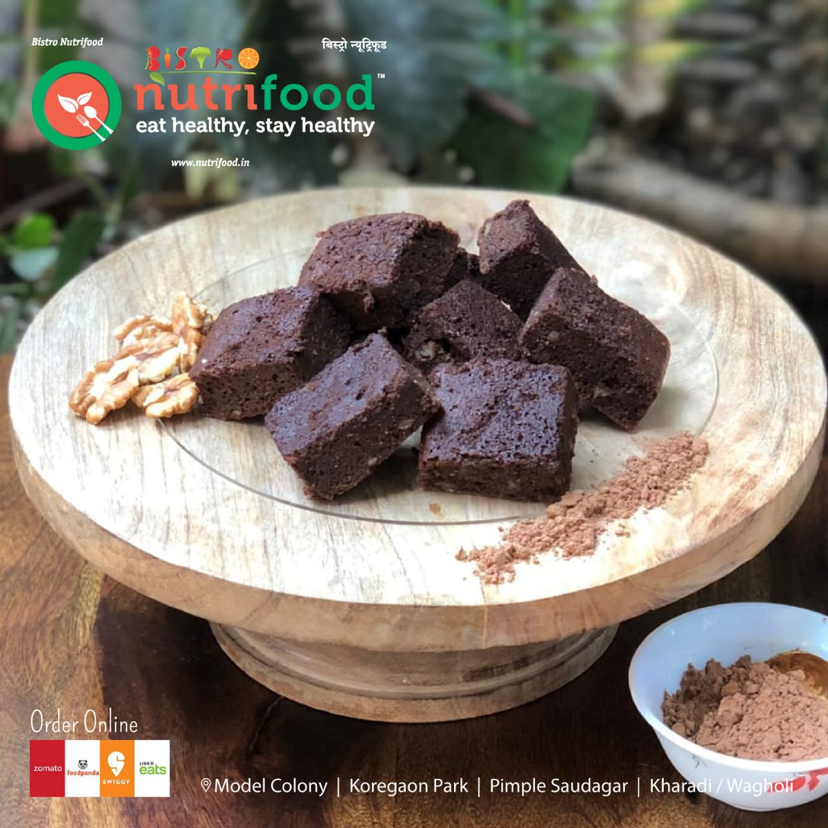 NutrifoodI's tweet photo. Dark Chocolate Almond Brownee which is healthier as well as delicious available at Bistro NutriFood.
Love ordering online?? So do we..Find us and order any dish out of our menu.
#brownee #healthymeal #breakfast #lunch #dinner #proteins #lowcalories #ketodiet #wellness #fitness https://t.co/JTaKbgbR0C