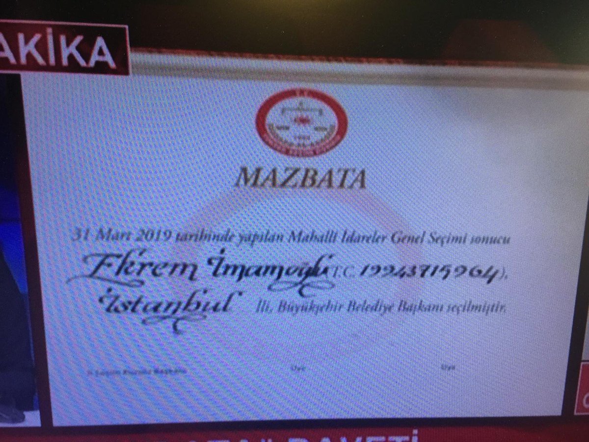 CumaTekin3458's tweet photo. #MazbataGeldi İbb başkanı sayın @ekrem_imamoglu hayırlı olsun. Istanbul kazandı. @onursaladiguzel @ccanannnnnn @kilicdarogluk @mesutkosedagi @SunaVarol_ @ISED_34 @CHPTBMM @gurseltekin34 @EGulseverCHP @_DidemEngin @ https://t.co/wk1HsOYUO7
