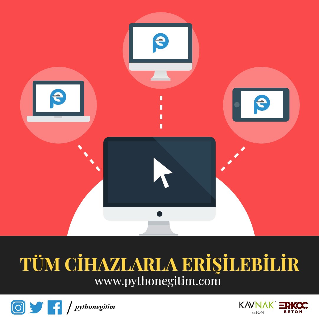 pythonegitim's tweet photo. Python Eğitim platformuna istediğiniz her türlü cihaz ile erişebilirsiniz. İstediğiniz yer ve zamanda erişebilmeniz adına esnek ve mobile uyumlu bir tasarıma sahibiz. Hemen bize katılmak ister misin?

Python Eğitim platformu: https://t.co/s7zc4ltcGj https://t.co/Q45AvJnhrL