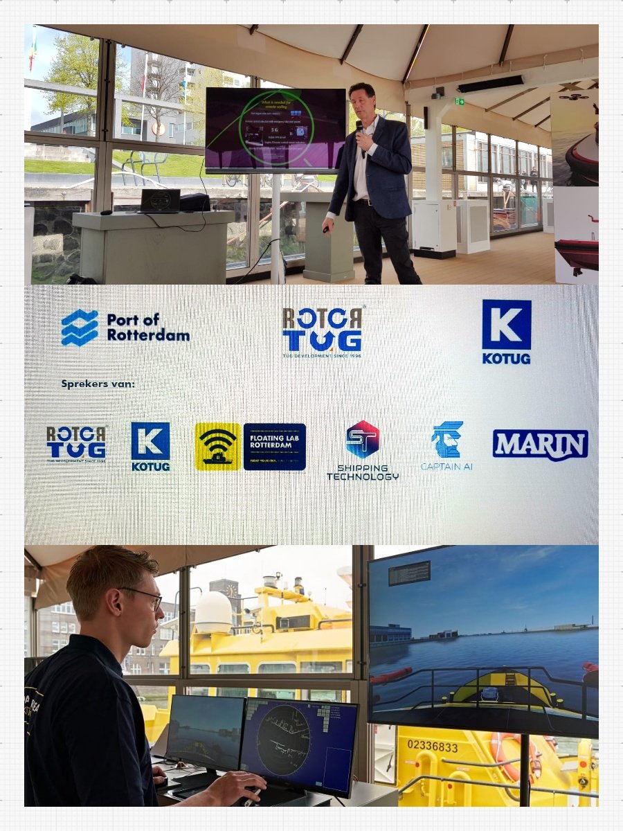 JeanHagendoorn's tweet image. Remote control varen: in Rotterdam vandaag discussie en presentaties over kansen, uitdagingen en oplossingen. Samen werken aan smart shipping! #Rotug #Kotug #ShippingTechnology #CaptainAI #PortofRotterdam #Marin #Floatinglab #RotterdamMakeItHappen
