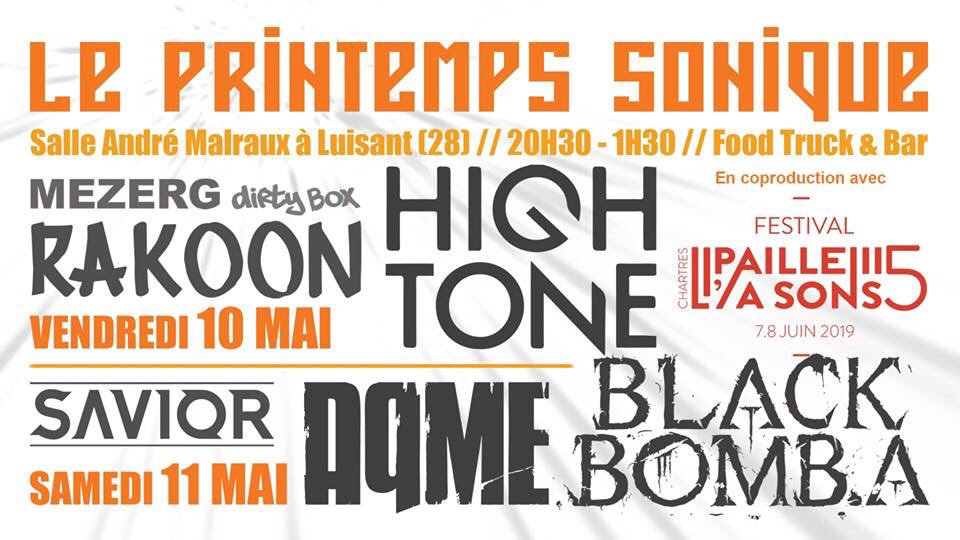 SAMEDI 11 MAI ➡️ LUISANT
Avec <a href="/aqmeofficiel/">AqME</a> 

As-tu déjà pris tes places pour Le Printemps Sonique ?
Perds pas de temps, ça va être la guerre !

Pass 1 jour 12€ :: bit.ly/2KTFGRQ
Pass 2 jours 22€ :: bit.ly/2Gs5rnN