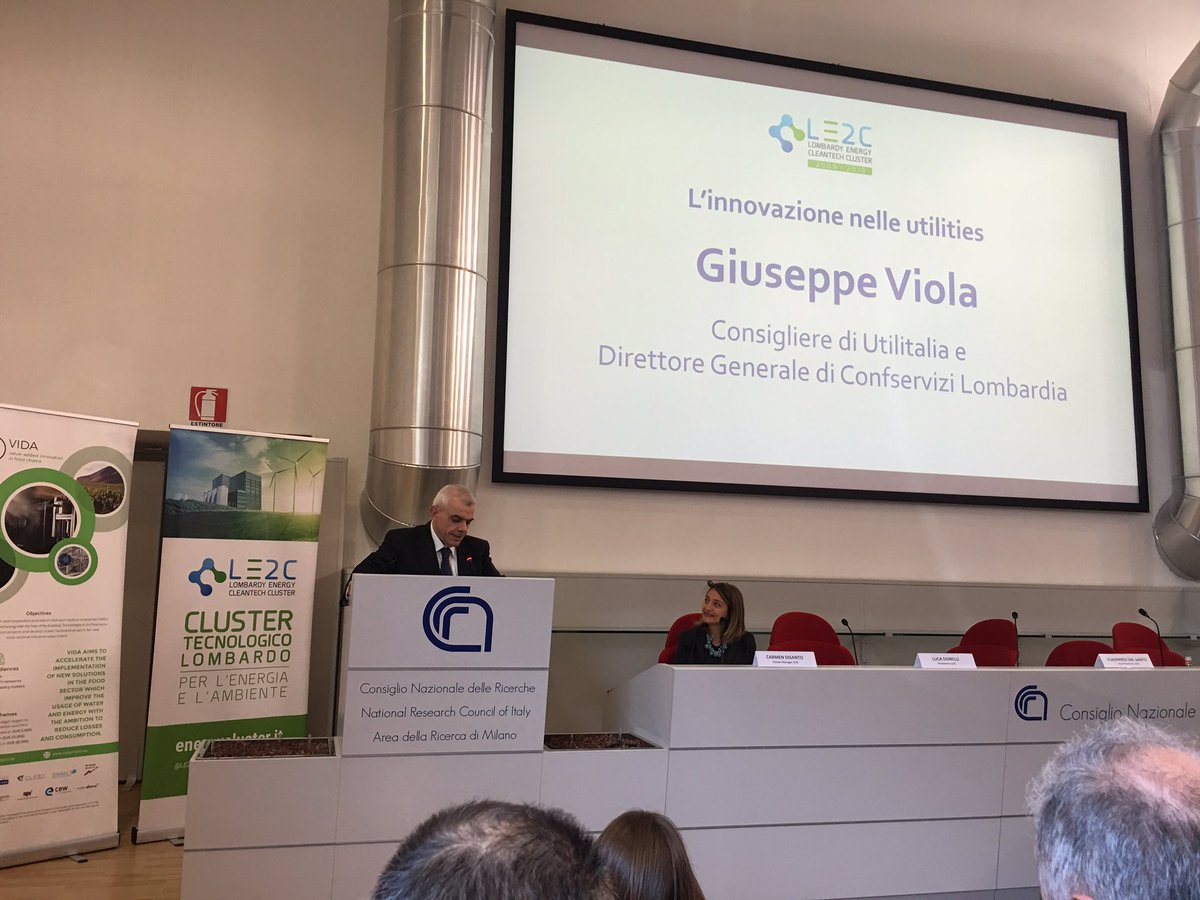 LE2Cluster's tweet photo. Come relatore del Lombardy Energy & Cleantech day Giuseppe Viola presenta: L’innovazione nelle utilities #10YearsofLE2C #EUCLUSTERWEEKS https://t.co/u8ojmHhbdm