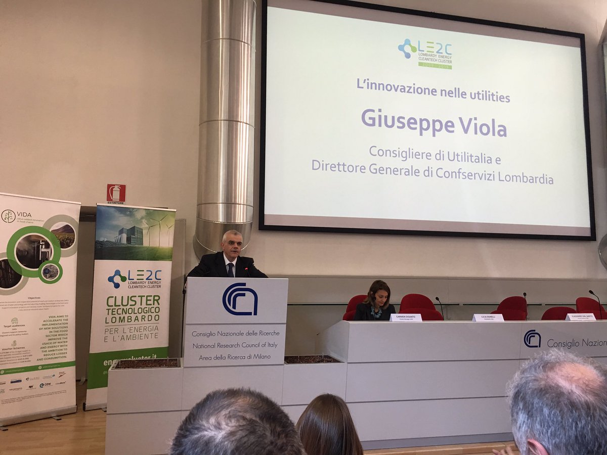 LE2Cluster's tweet photo. Come relatore del Lombardy Energy & Cleantech day Giuseppe Viola presenta: L’innovazione nelle utilities #10YearsofLE2C #EUCLUSTERWEEKS https://t.co/u8ojmHhbdm