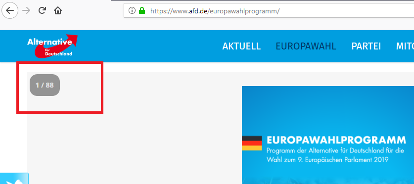 MrBoni1311's tweet photo. Lieber @bundesamtfvs, ist es Zufall, dass das Europawahlprogramm der @AfD genau 88 Seiten lang ist? Und was sagt eigentlich @MartinSonneborn dazu? 

#afd #Rechtspopulismus #Europawahl #diepartei https://t.co/nZmWqW7AD2