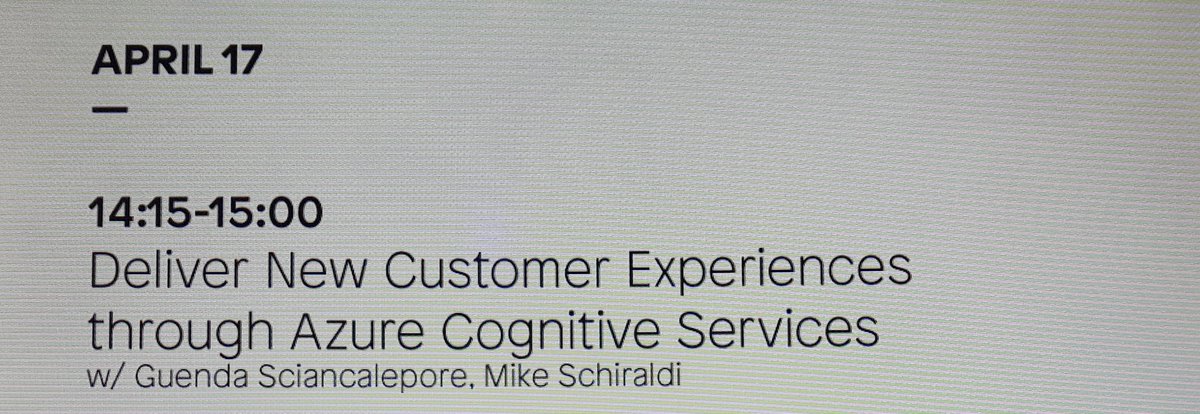 Guenda_S's tweet photo. Ready for the next session! I'm going to talk about #CognitiveServices
If you're at #mendixworld2019 see you there 😊 https://t.co/3I7Vs4n4rX