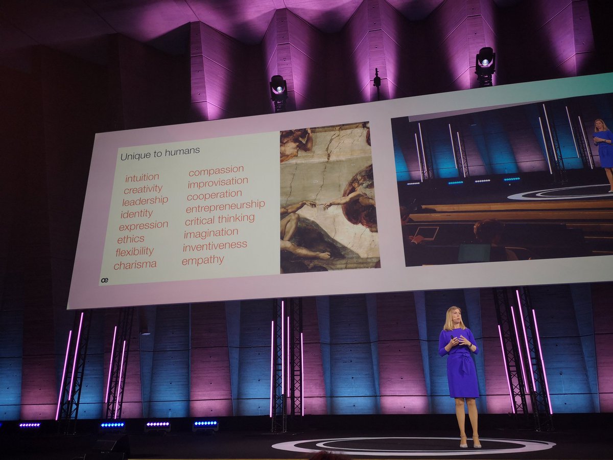 HECParisMBA's tweet image. &quot;Maybe we should focus on the traits that are unique to us, that have always been unique to humans.&quot; -Claire Boonstra, Founder of @Operation_EDU urges us to reflect on the purpose of #education in a #digital era. #netexplo