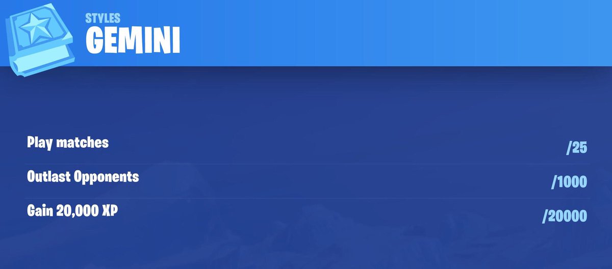 Guille Gag Fortnite Leaks News On Twitter These Are The - these are the gemini challenges that will be unlocked after you buy the gemini outfit and after you complete them will give you a style fortnite