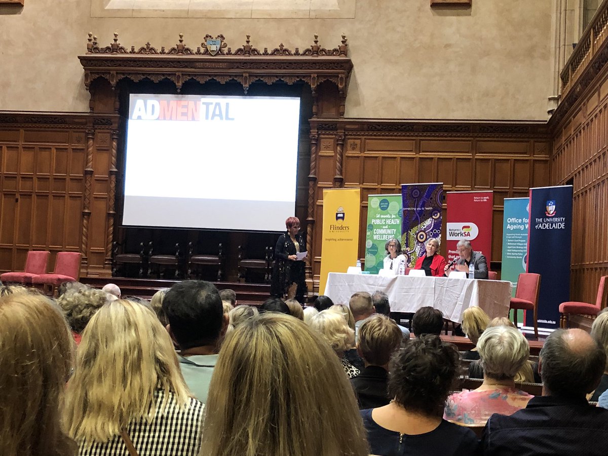 FlindersEPSW's tweet photo. @MikeKyrios talks about the need for research funding to help develop more engaging narratives to reduce the stigma of community mental health issues #admental #letstalk #publichealth https://t.co/J1BEhqMbQt