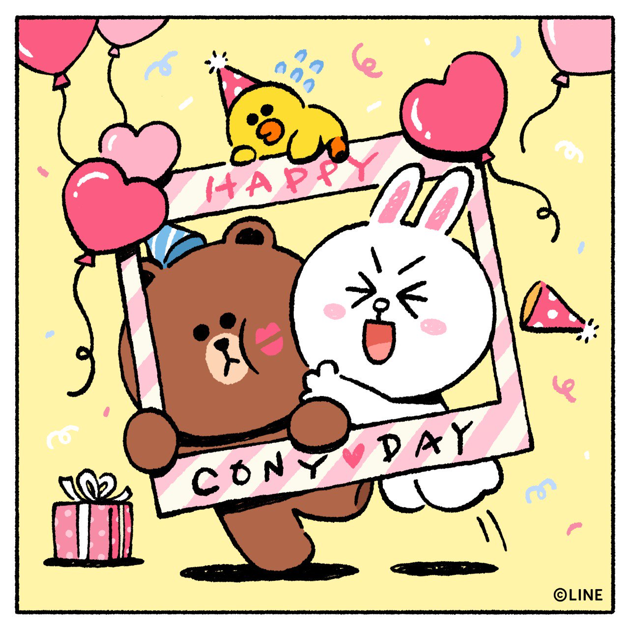 Line Friends Japan 在 Twitter 上 今日はコニーの日 コニーがしたいことは全部してね 食べたいものは全部食べて 誕生日おめでとう 4月17日 コニーの日 誕生日 サプライズ イベント プレゼント 風船 Brown Cony Sally Linefriends T Co