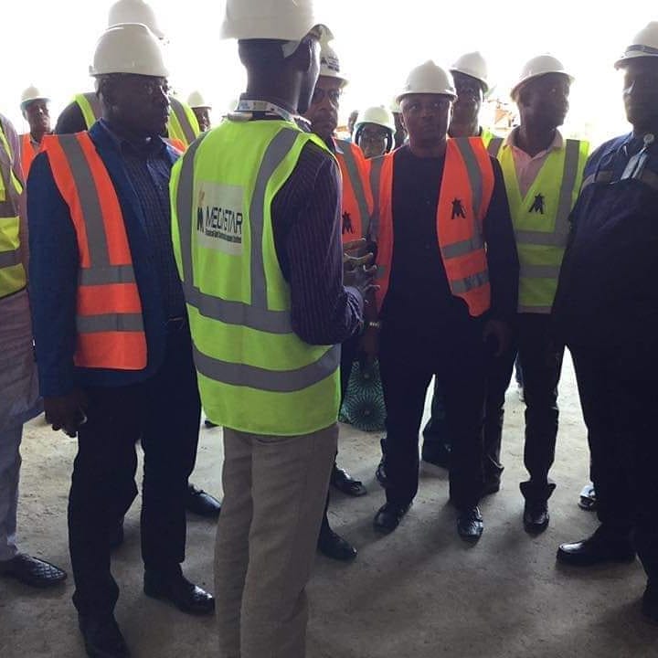 HonEmmanEkon's tweet photo. Earlier today on a facility tour of the 17 floor Head Office building of the @officialncdmb, Yenogoa, Bayelsa State. 

The edifice which is the first of its kind in the Niger Delta is expected to be completed by the end of the year. https://t.co/d8Xo7snmNX