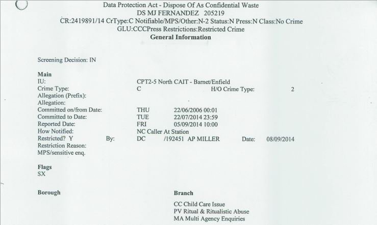 #HampsteadCoverUp First page of the police crime report records the time &amp; date crimes were reported as 10am Friday 5th September 2014. This would concur with SC Yaohirou's testimony that police came to his house around 8am, listened to the recording &amp; took his phone as evidence