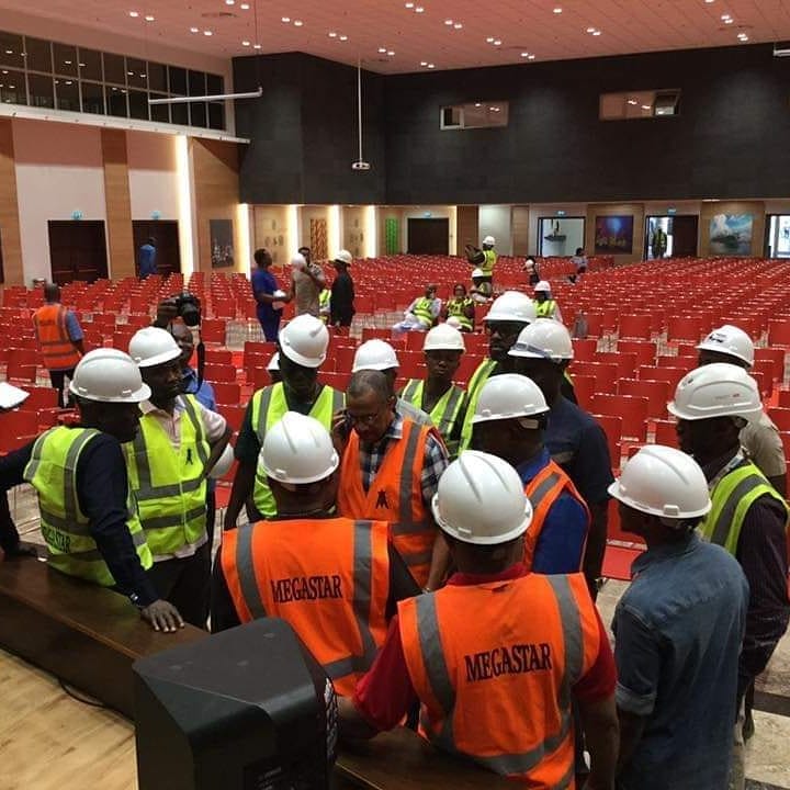 HonEmmanEkon's tweet photo. Earlier today on a facility tour of the 17 floor Head Office building of the @officialncdmb, Yenogoa, Bayelsa State. 

The edifice which is the first of its kind in the Niger Delta is expected to be completed by the end of the year. https://t.co/d8Xo7snmNX