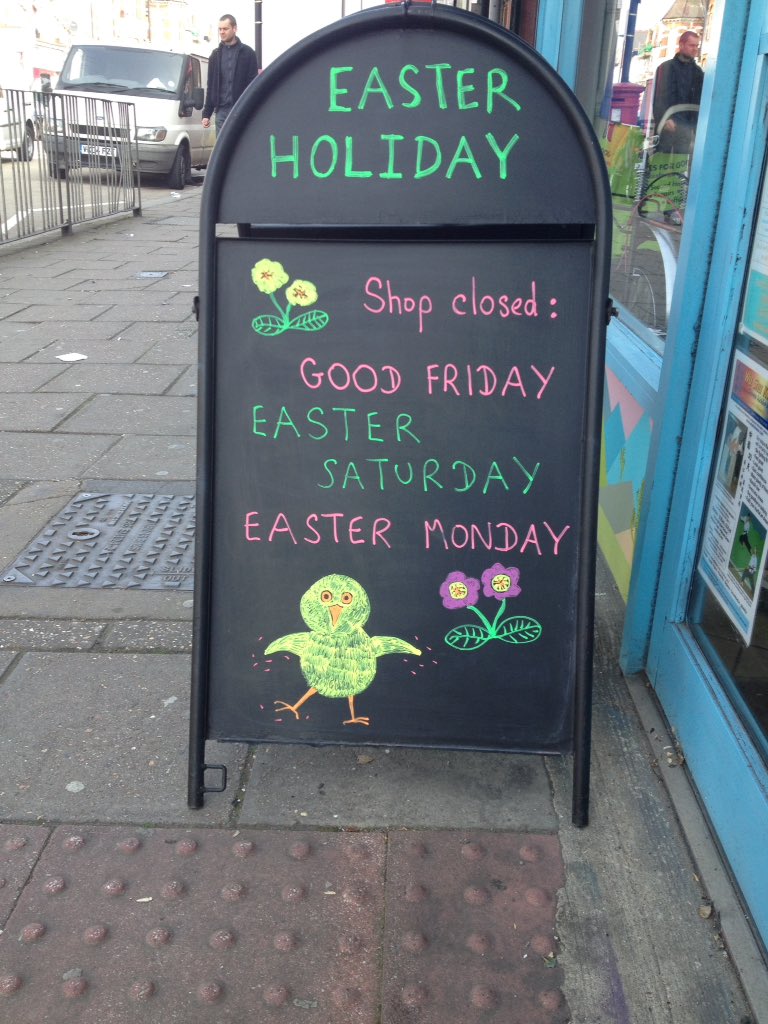 We will be closed over the Easter weekend but have plenty of bikes to come and check out! See you soon! <a href="/harringayonline/">Harringay Online</a> <a href="/my_AFK/">afk.my.start</a> <a href="/HaringeyCyclist/">Haringey Cycling</a> <a href="/EnfieldCouncil/">Enfield Council</a> @ElfridaCamden #bikes <a href="/WoodGreenLDN/">Wood Green, N22</a>
