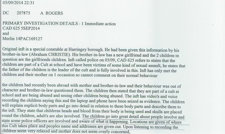 #HampsteadCoverUp Although police officers came to Yaohirou's home around 8am 5/9/2014, listened to the recording &amp; took the phone as evidence, &amp; the police crime report was put on at 10am, this is the FIRST ENTRY in the crime report (by DC Rogers) 12.5 hours after it was put on!
