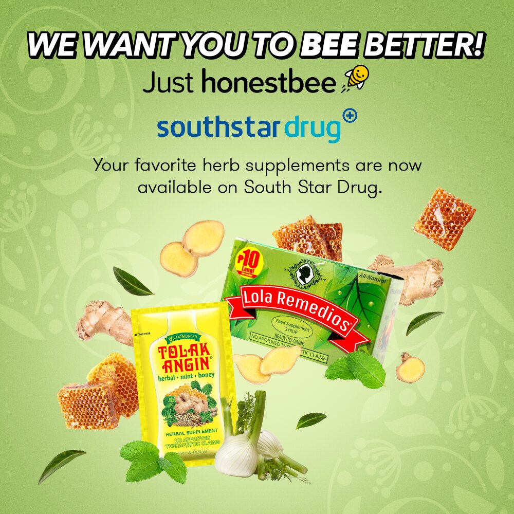 We have great news for you! Your favorite food supplements, including Lola Remedios and Tolak Angin, are now available in South Star Drug. #justhonestbee