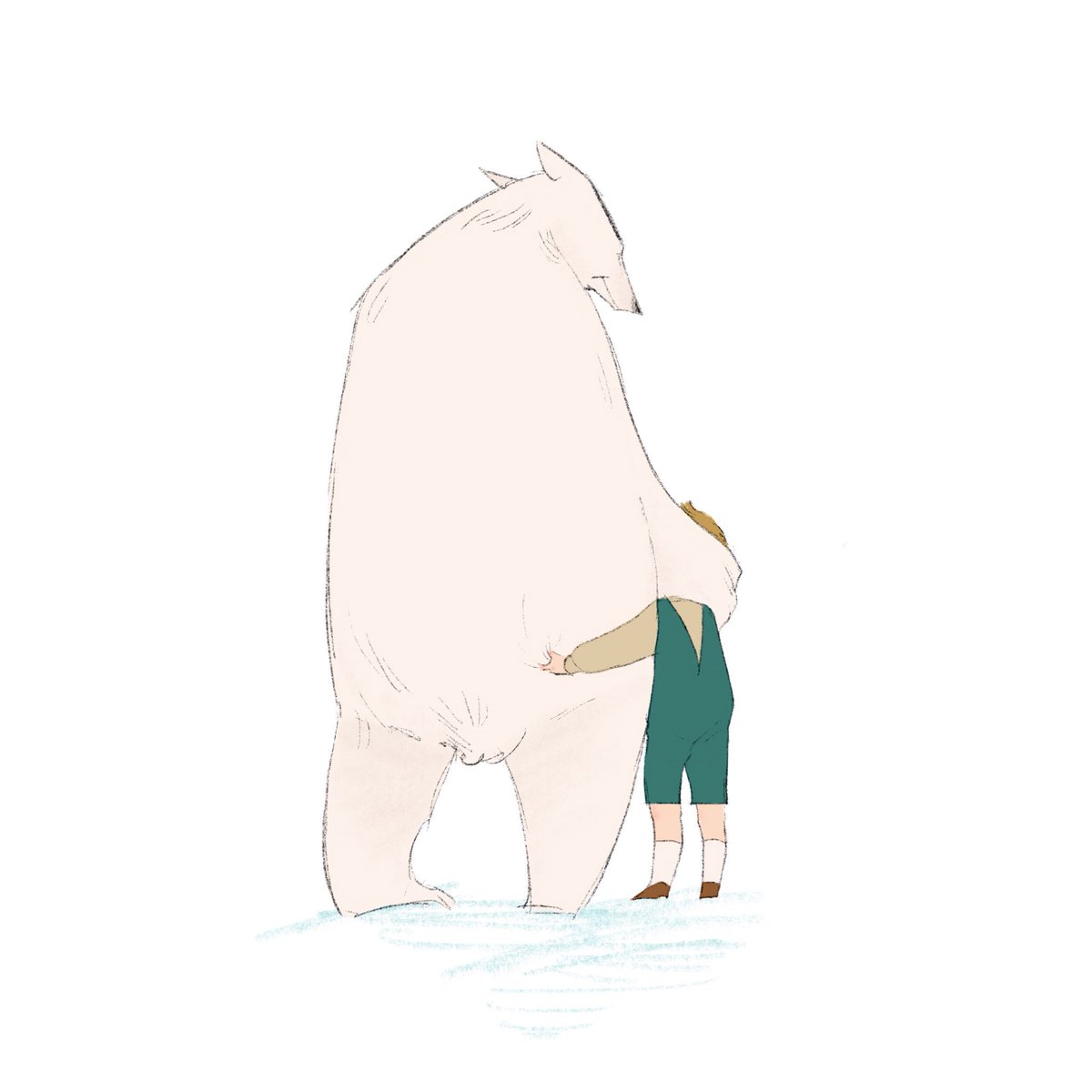 「しろくまとぼく 」|くらはしれいのイラスト