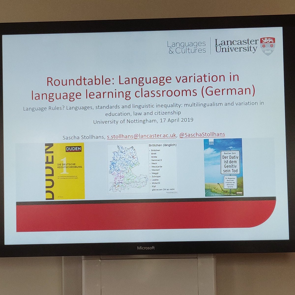 DrZhao_'s tweet photo. Starting a roundtable discussion full of different languages in language #learning, @SaschaStollhans from @DeLCLANCASTER on #German and its 'standard' and variation.
#LanguageRules #meits https://t.co/bGLFSZwYZ5