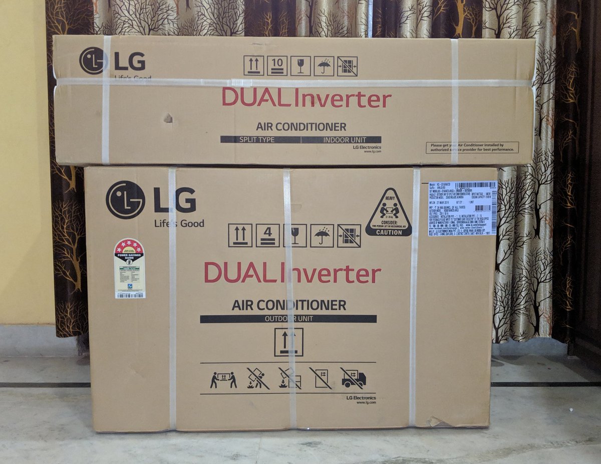 luckyankit's tweet photo. Here is it, one of the @LGIndia Smart AC model with copper condenser for review... #LGDualCool #AirConditioners #InverterAC https://t.co/xYqR7x4mSx