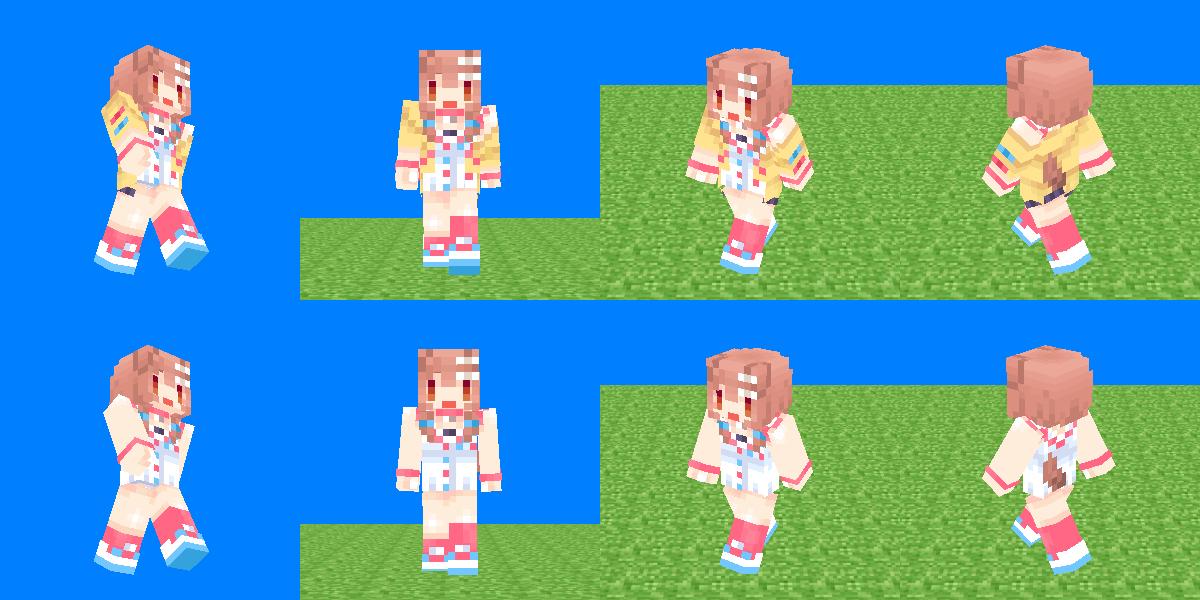 あおざね Minecraft戌神ころねスキン スリム Alex 用 焼き上がりましたので納品 上着有り 無しを作ってみました 圧縮ファイル T Co Bt2jvpze9j できたてころね