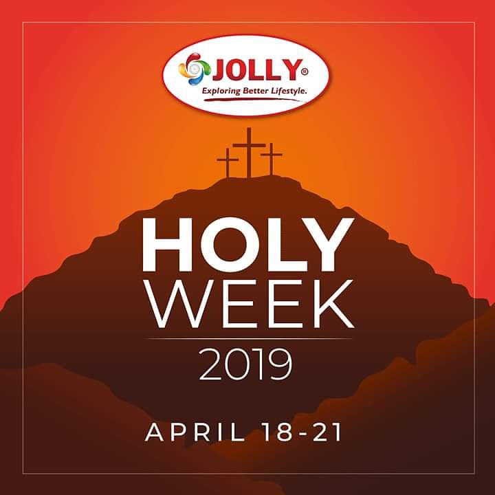 jollyplasticph's tweet photo. "For the grace of God has been revealed, bringing salvation to all people.."
Have a meaningful Holy Week

Please be advised that we are closed from April 18-21, 2019 in the observance of Lenten Season.
#holyweek #lentenseason #JollyPlastic #JollyFoam #bagaysabahayatmatibay https://t.co/pp0974ppTQ