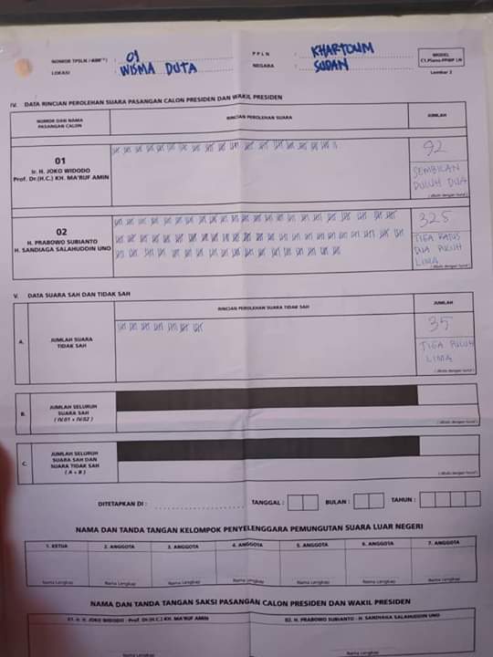 Adi71732165's tweet photo. @prabowo Ini hasil di daerah saya tps 13 kelurahan kota raya kec ,kayu agung kab oki ...sumsel https://t.co/zdci4i9TB7
