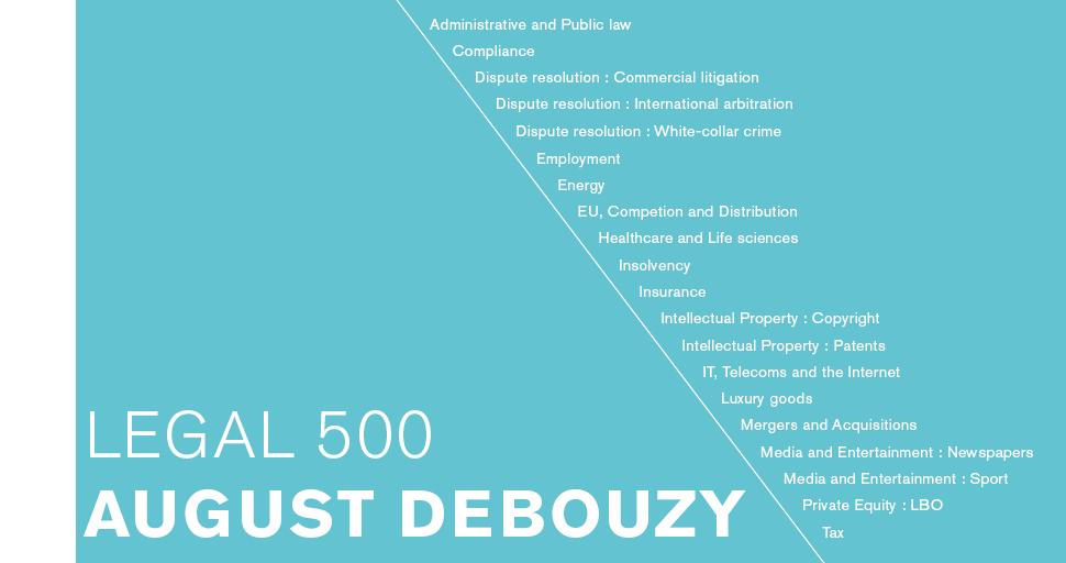 [CLASSEMENT] August Debouzy est classé dans 20 spécialités en 2019 par <a href="/thelegal500/">The Legal 500</a> EMEA 

Félicitations à nos avocats recommandés ! 👏

Voir le classement complet ➡ legal500.com/firms/13777/14…
