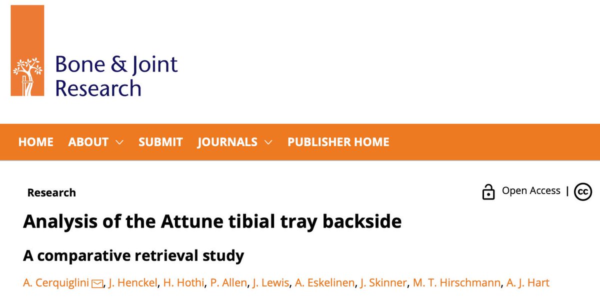 The_LIRC's tweet photo. Our paper on the 'Analysis of the Attune tibial tray backside' is now the most downloaded paper on @BoneJointRes - check it out at: https://t.co/6CaM3Rvsi0 @RNOHnhs @RNOHRIC @Health_Eng @UCLDivofSurgery https://t.co/Sk9cXADOs2
