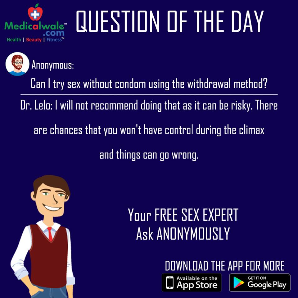 Medicalwalecom's tweet photo. Know the right solution for your problem !!!

Download our app &amp; get the answer from our expert Dr. LeLo https://t.co/R8YDbPyu58
#Medicalwale #AapKeHealthKaSaathi #KaroOnlyHealthKiBaat #Sex #Condom #WithdrawalMethod #Risky #Control #Climax #Partner #Flavoured #Condoms #Readily https://t.co/EkjnkfT9Gm