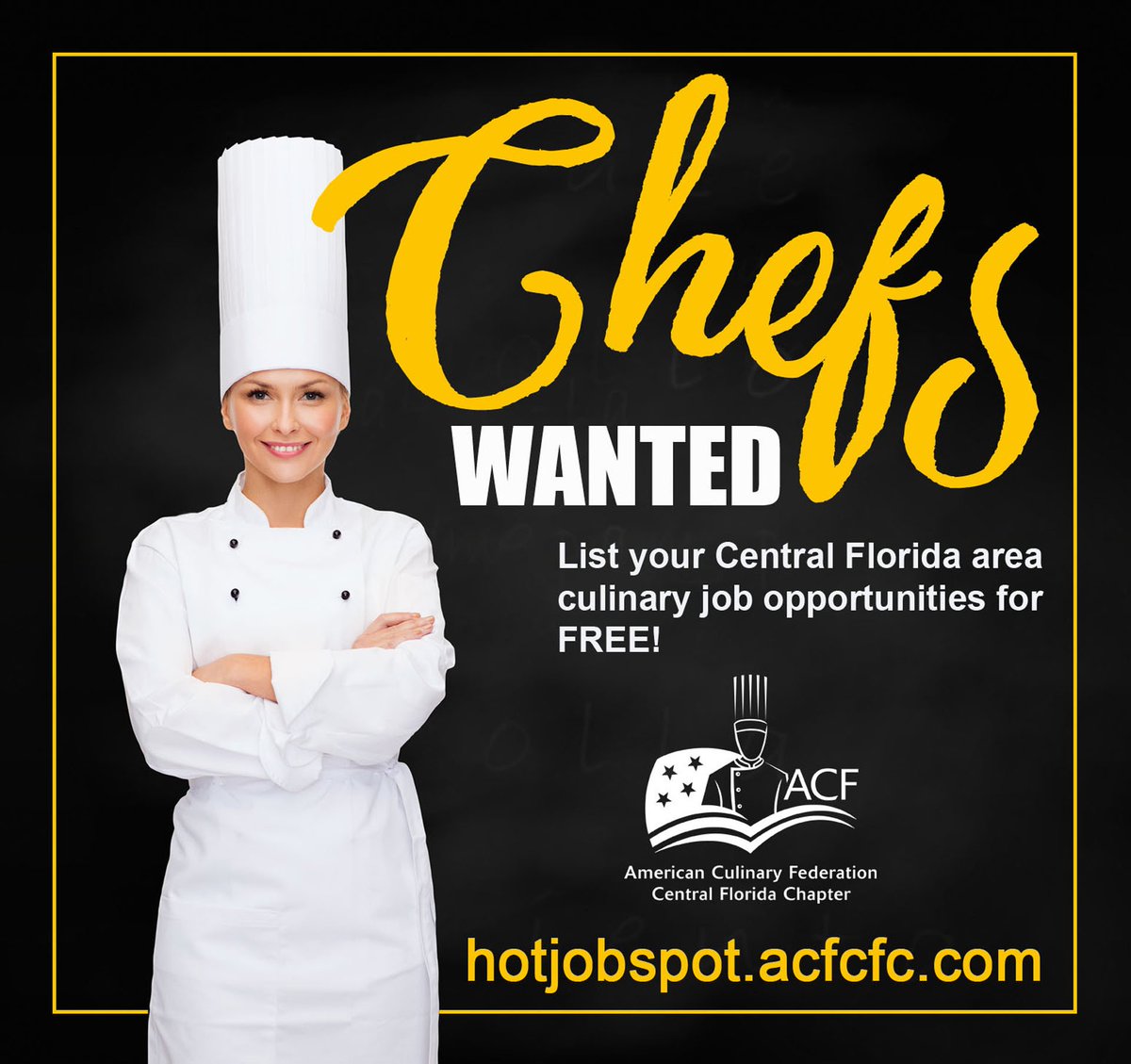 ACFCentralFL's tweet photo. ACF/CFC HOT JOB SPOT is a service to our ACF members and sponsors—list all your Central Florida area culinary job opportunities for FREE! https://t.co/YWFZmfGnYb  #acfcfc #acfcentralfloria #centralfloridachefs #acfchefs #culinaryjobs https://t.co/K18pzsOwA8
