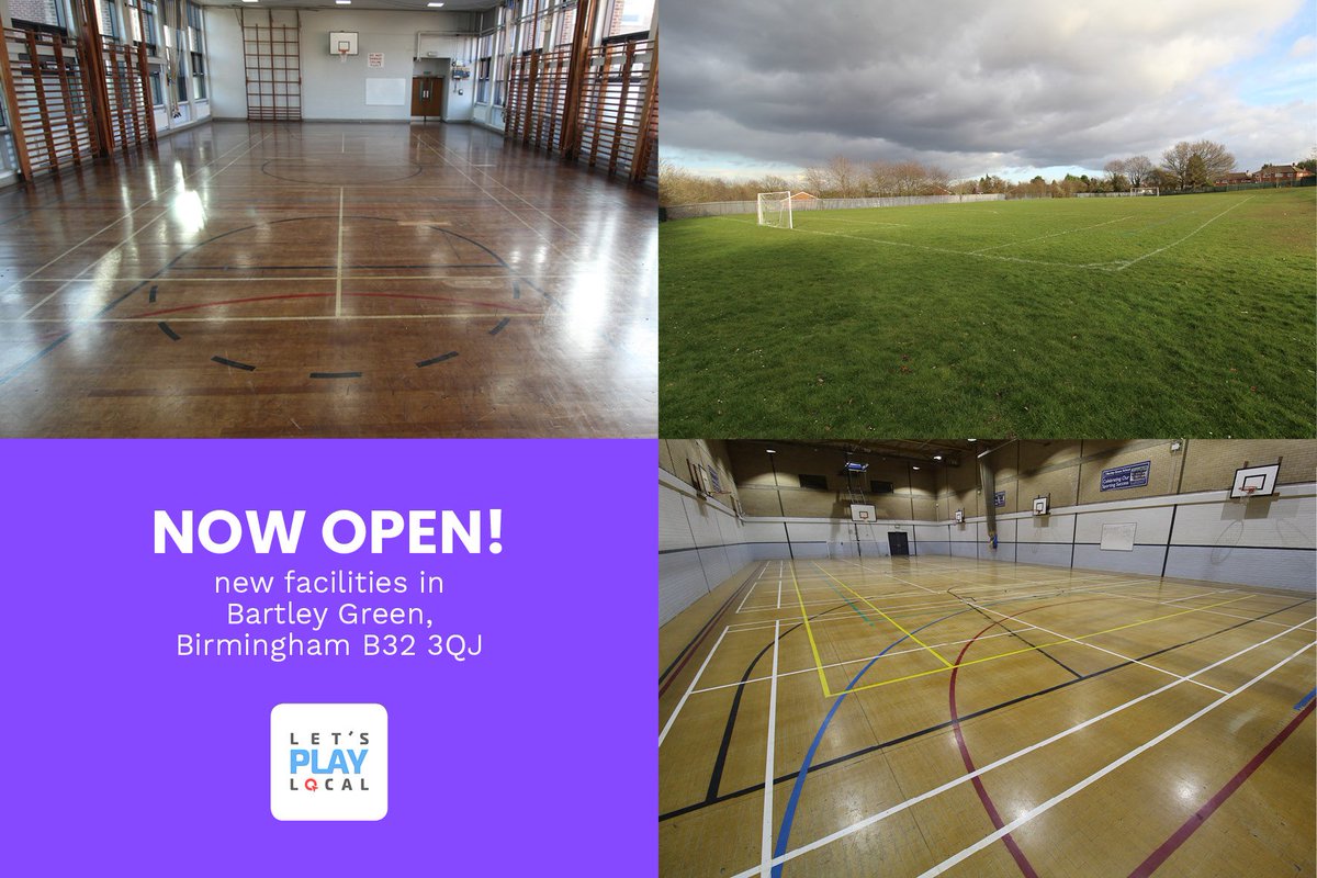 LetsPlayLocal's tweet image. Facilities now  available to hire! Based in the #BartleyGreen community, we have facilities that are great for sport, martial arts, fitness plus much more! 
Book now -  letsplaylocal.co.uk/venue/bartley-…

#Birmingham #PitchHire ⚽️🏀😀