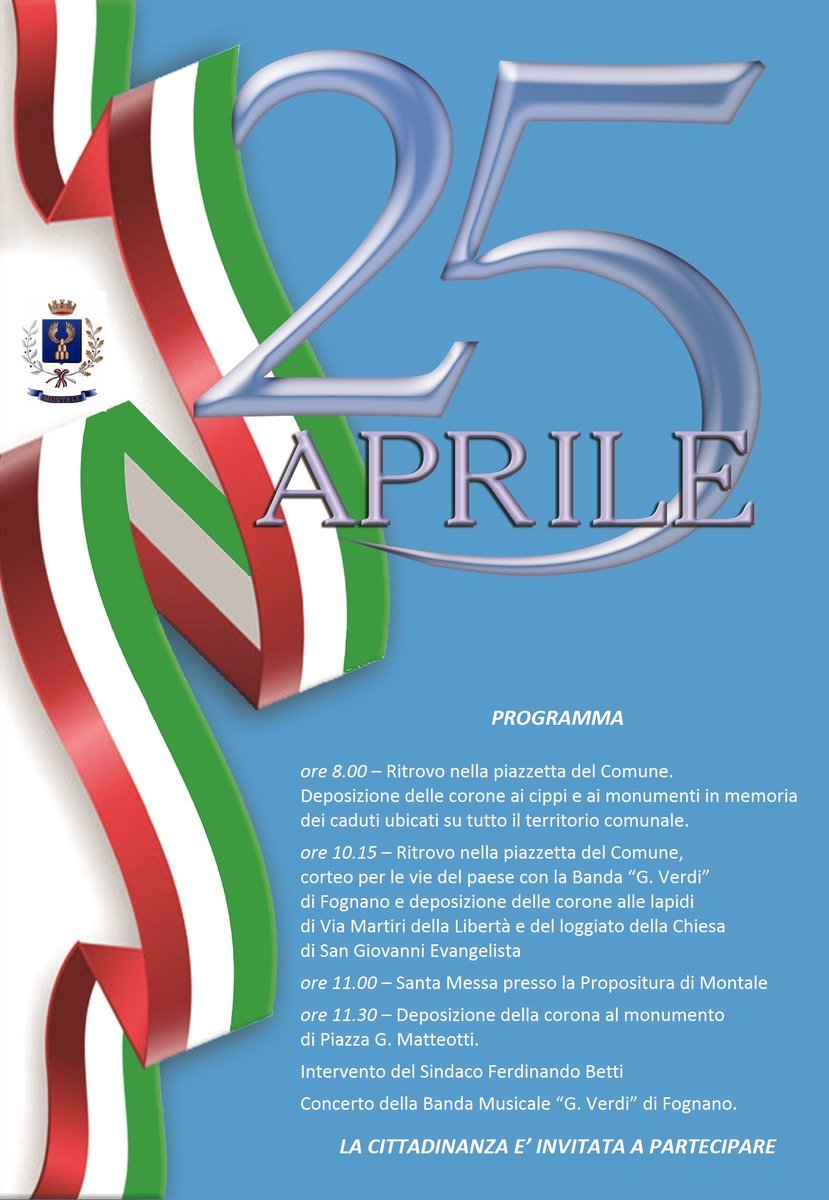 Programma delle celebrazioni del 25 aprile 2019