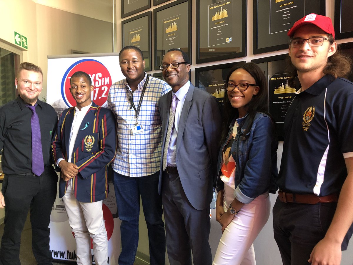 TuksFM1072's tweet photo. We put 5 people in a room and make them talk! Itβs all about you at the University of Pretoria, you as a student and all things you! Catch it on Tuks FM at 15:45 today!!! #proudlyUP #tukstalks #012pride #youngfreshrelevant #itsaboutnow https://t.co/fMMY3ptyir