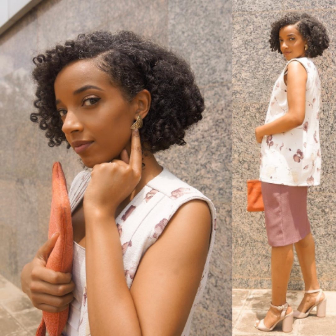 FashionPoliceRw's tweet photo. #CNBCAfrica Anchor #MakedaMahadeo pose for the 'Gram' wearing #UziCollections blazer &amp;skirt, #Jocamana top, #KTsobe earrings with a #Dotkairwanda clutch! All #MadeinRwanda https://t.co/kIGyAZdrDA