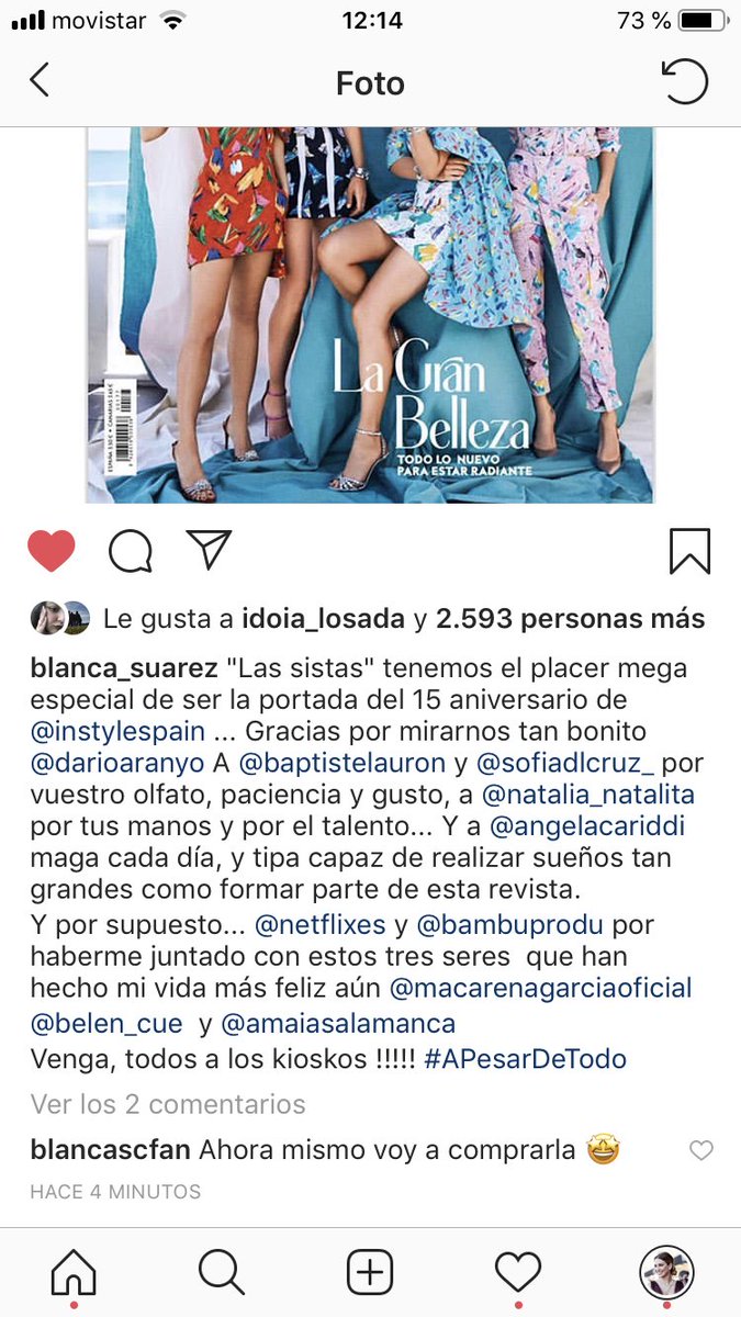 BlancaSCFan's tweet photo. El otro día lo de gucci y hoy esto. Hemos subido casi a la vez una publicación. ¿Casualidades?🤫 https://t.co/jSK2zvsSV4