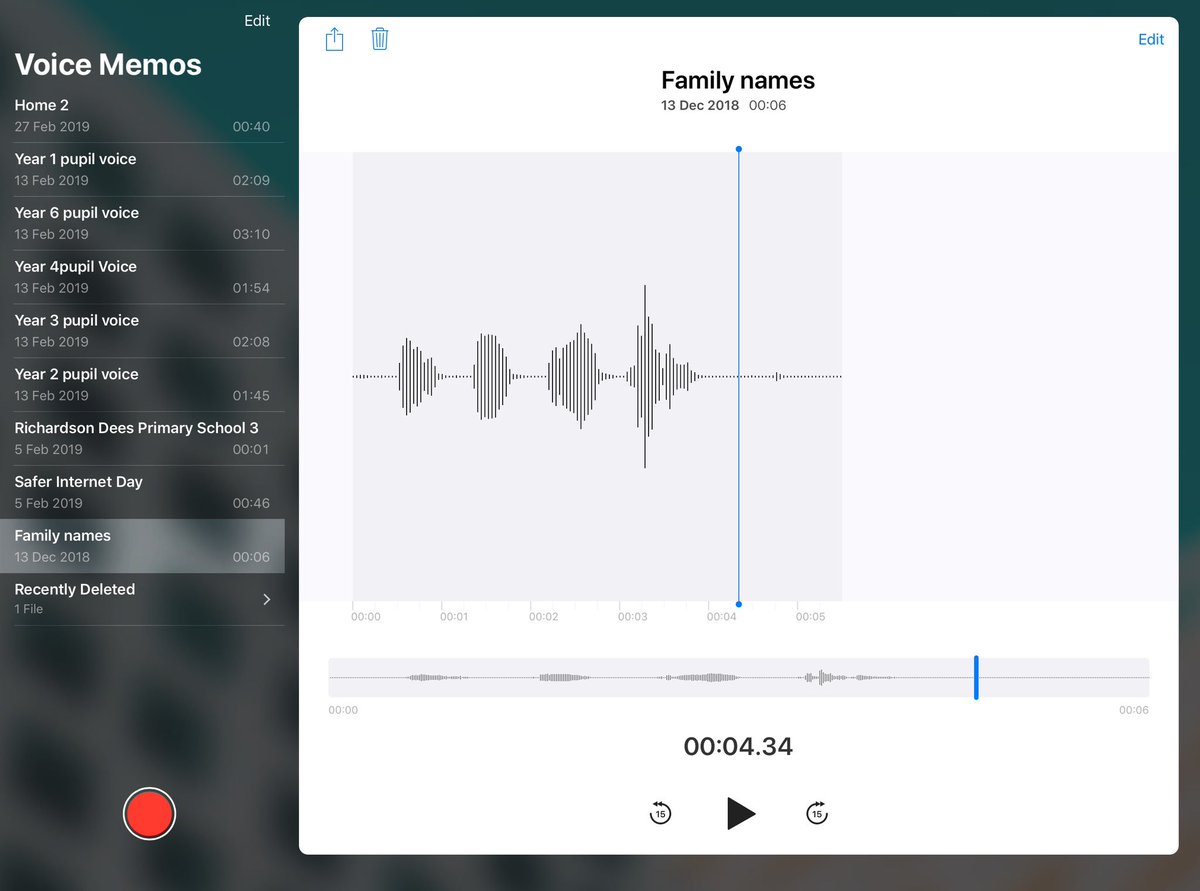 MrTullock's tweet image. A lot of love for #keynote so I wanted to share a present I made using #keynote &amp;amp; #voicememos to create art of the names of our family members. Spoke into voicememos, screen shot layered into keynote &amp;amp; used that as a template to create a picture #AppleEDUChat
