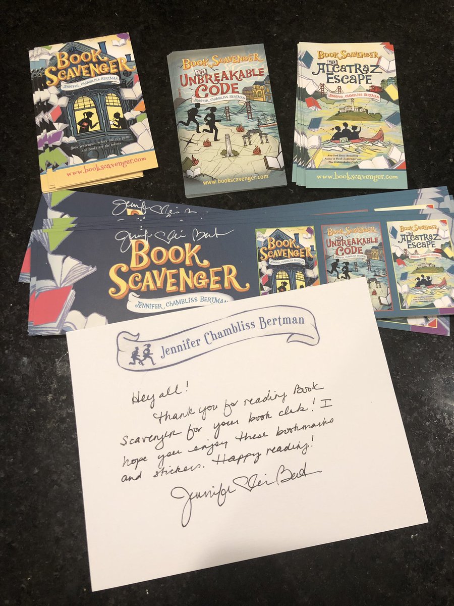 BethMar14739262's tweet photo. What makes a book club even better? Mail from the author with stickers, signed bookmarks and a personalized note. The 7th grade book club is going to love this surprise.  Thank you Jennifer Chambliss Bertman @jabertie https://t.co/XwLO47i849