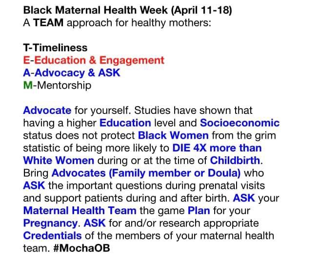 heartdocandcrew's tweet photo. #BlackMaternalHealthWeek #BlackMamasMatter #blackbirthsmatter #MochaOB https://t.co/7dFcvrj5ks