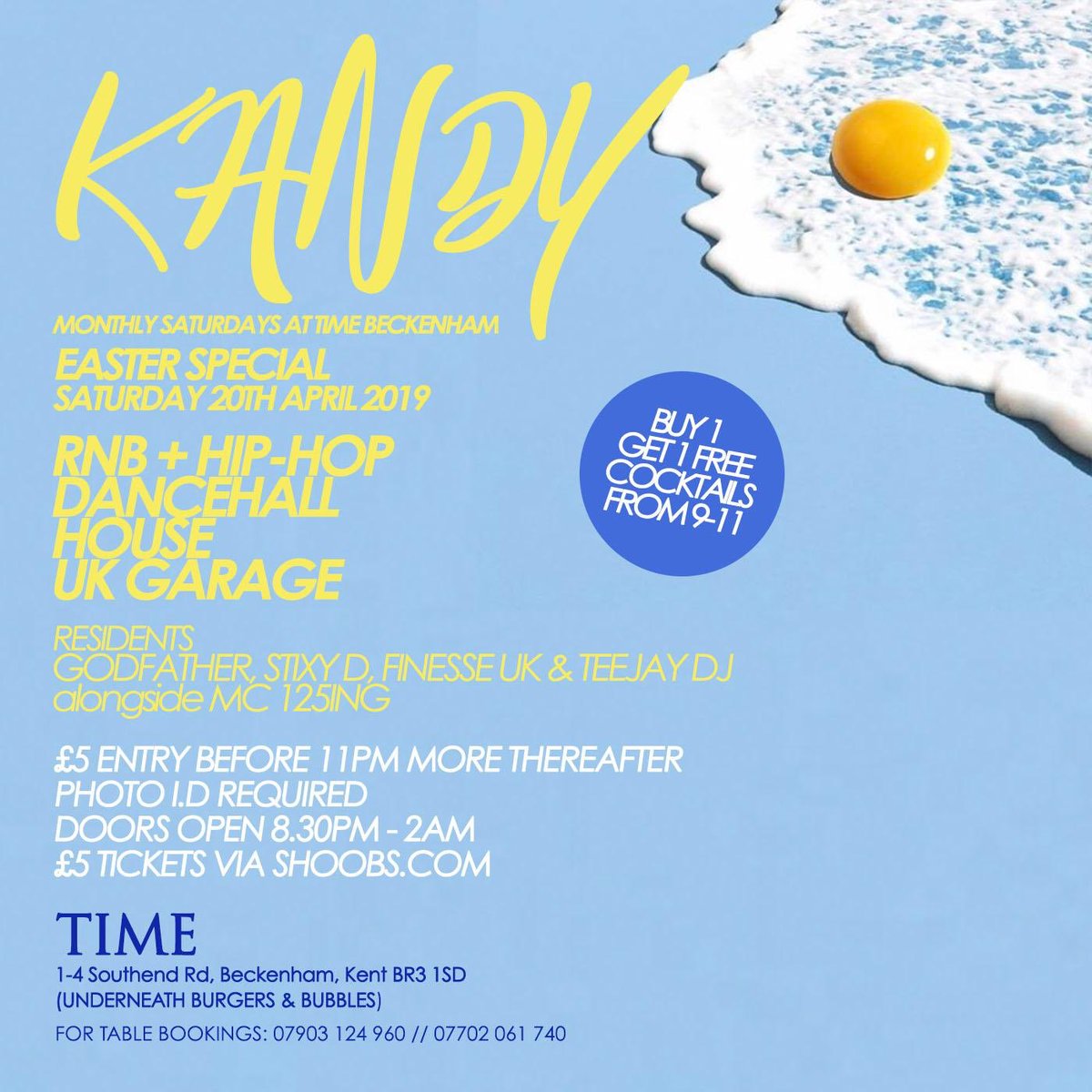 KENT’S NO.1 MONTHLY URBAN PARTY

IF YOU’RE FROM BECKENHAM, BROMLEY, BEXLEYHEATH, ORPINGTON &amp; SURROUNDING AREAS. WE WANT TO SEE YOU IN THERE!

ENTRY IS £5 B4 11PM - MORE THEREAFTER
OR
LTD £5 TICKETS AVAILABLE ON shoobs.com

<a href="/Stixy_D/">Stixy Demus</a> @TeeJayDJUK <a href="/ArrxnFinesse/">R1 + ⭕️</a> <a href="/125_ING/">125ING</a>