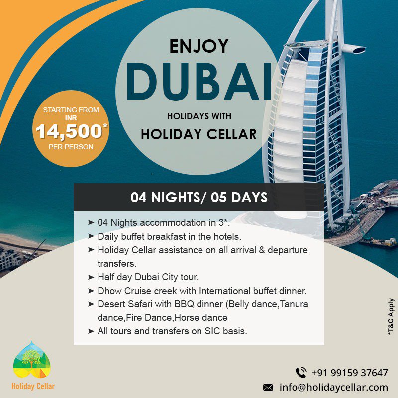 holidaycellar's tweet image. Spend a memorable holiday in #Dubai with your loved one and get an amazing experience with this special #customizedpackage only at #Holidaycellar.
For bookings Contact now. Call or WhatsApp : 99159 37647
holidaycellar.com
#Travel #TravelDeal #Dubai #burjkhalifa #familytour