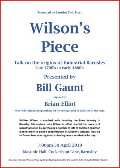 Talk on Tuesday 30 April on Barnsley's early industry, open to everyone. 
barnsleycivictrust.org.uk