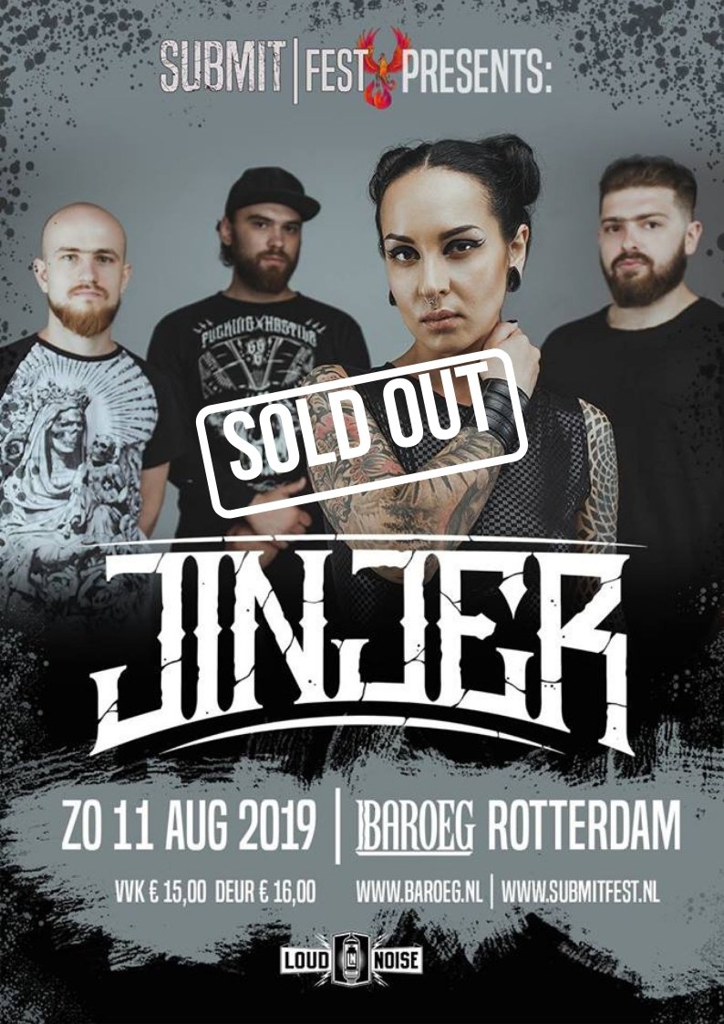 The Submit Fest Presents <a href="/jinjerofficial/">JINJER</a> show in <a href="/Baroeg/">Baroeg</a> Rotterdam is sold out!!!<3 Tickets are no longer available at the official and reliable points of sale. Note: do not buy tickets from scammers!  #jinjer #metal #rotterdam #progressivemetal #baroeg