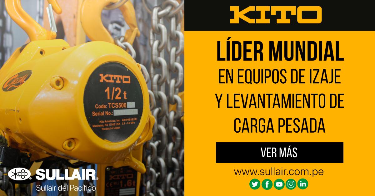 SullairPeru's tweet photo. Kito dispone de una gama extensa de #tecles manuales, eléctricos y #neumáticos, #polipastos eléctricos a #cable y grúas completas capaces de enfrentar el más grande de los #desafíos. https://t.co/2HLZ9Y6Osb