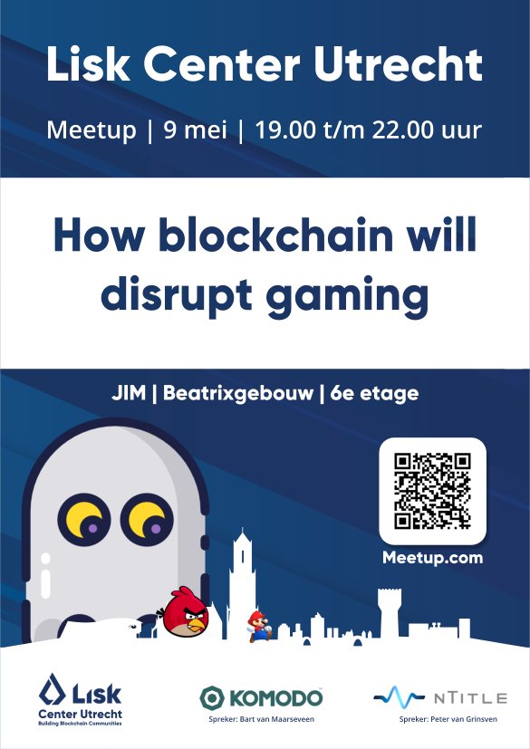 blockchain030's tweet photo. Looking to Press Continue after the #Crypto010 #Cryptofriday event? RSVP for the meetup "How #blockchain will change the #gaming industry" @LiskCenter Utrecht on the 9th of May. ๐น๏ธ๐ค
With @bvanmaarseveen about @komodoregames and #nTitle. https://t.co/lAev6qaTc2 https://t.co/P3Brn2duAQ