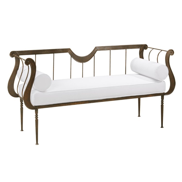 Love the beautiful lines of our new, Brescia bench. Hand-wrought iron made by our artisans in in Italy. #italy #interiordesign #design #style