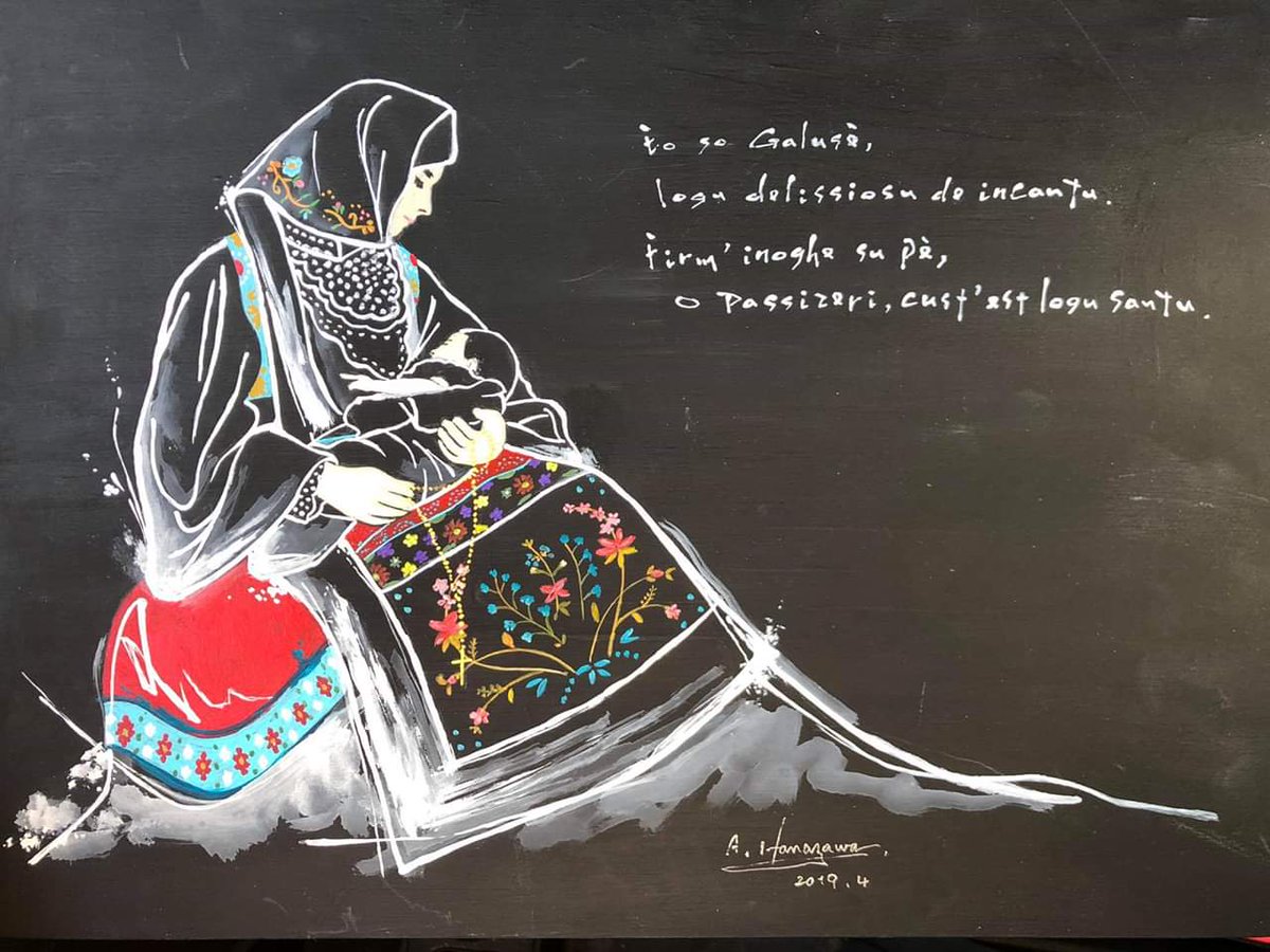 na_talloru's tweet photo. Dal Giappone un omaggio al  poeta tonarese #PeppinoMereu, al paese di #Tonara e alla sua comunità. #Tonara #Sardegna #murale #Jappone #streetart #Barbagia #torrone #campanacci https://t.co/AGWqAhUWCD