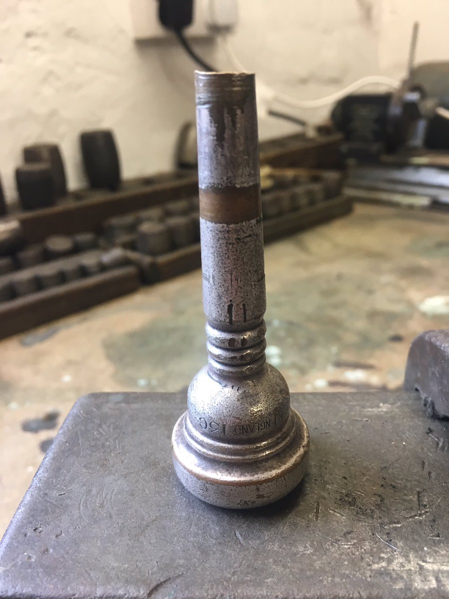 brassrepairs's tweet photo. The 4 stages of mouthpiece restoration #brassrepair #brassband #mouthpiece #deniswick #besson #yamaha #restoration #alliance https://t.co/vWFFokAR04